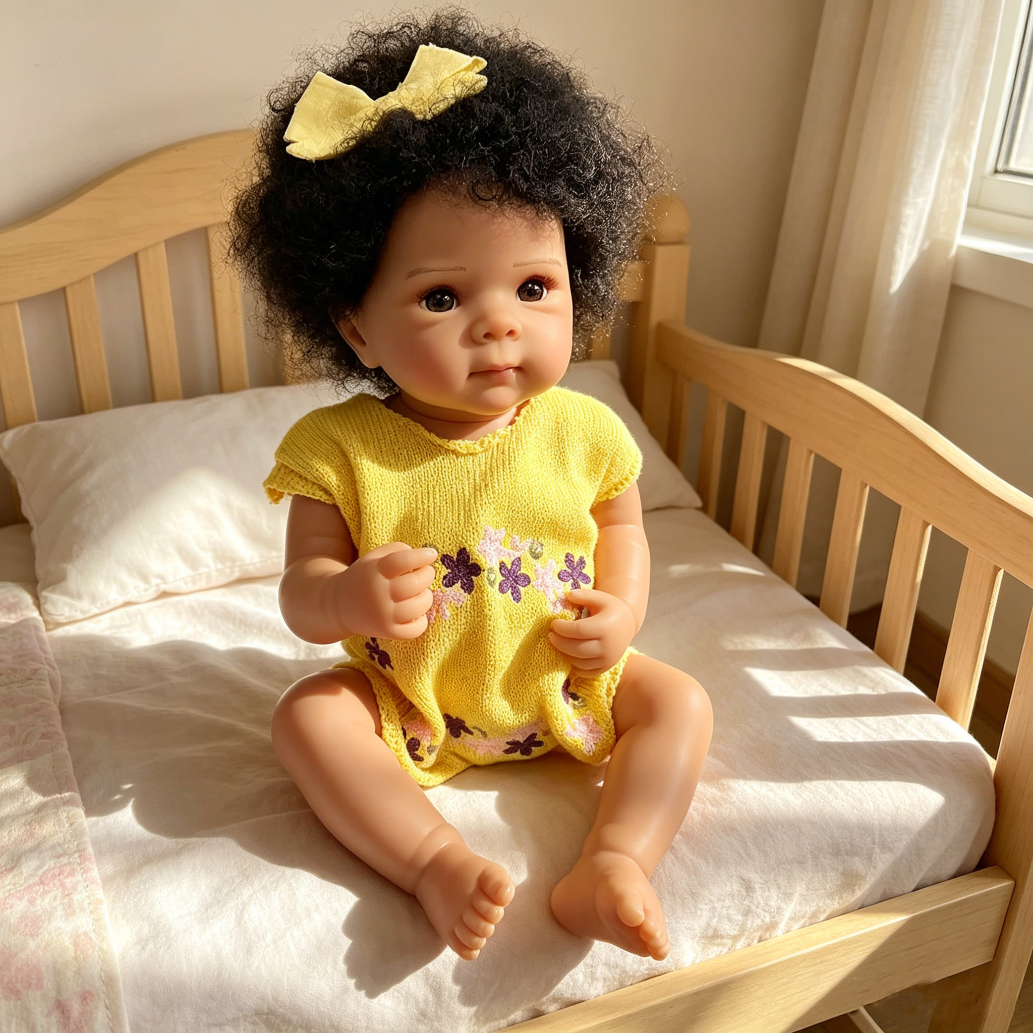 Baby Products For Curly Hair - 19inch Reborn Doll Dark Skin Full