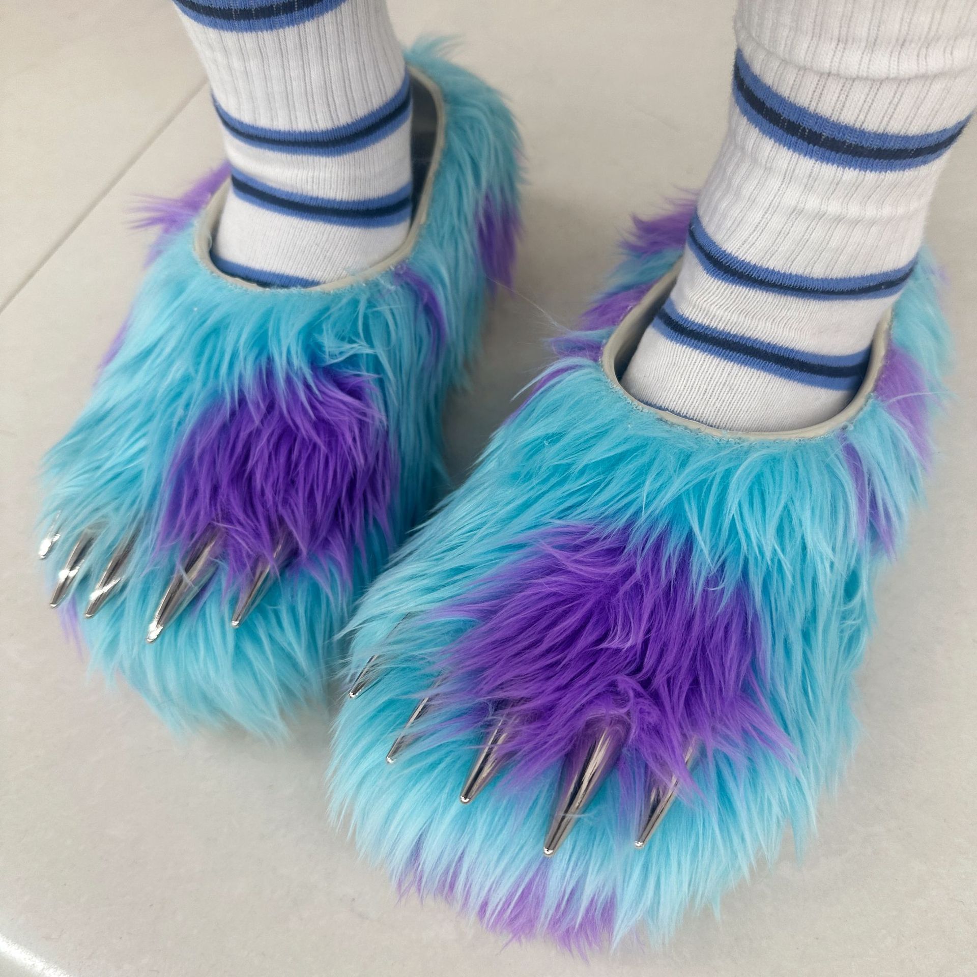 Baby Gate Stairs - New Fashionable Fur Claw Slippers Cross-Border
