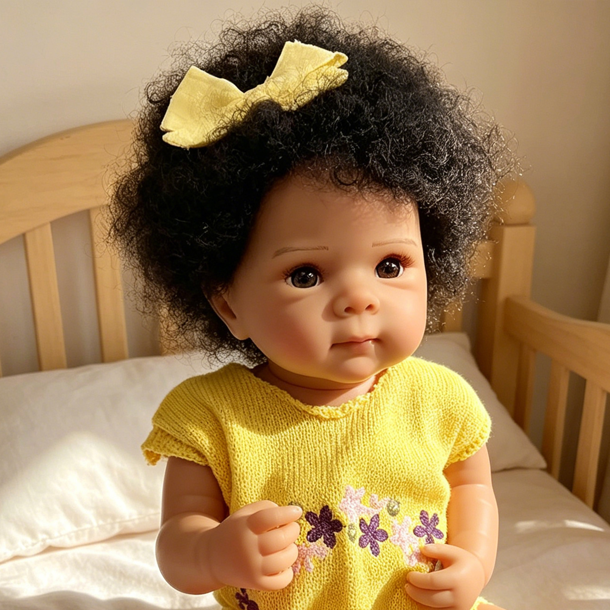 19inch Reborn Doll Dark Skin F - Baby Products For Curly Hair บทวิจารณ์และราคา