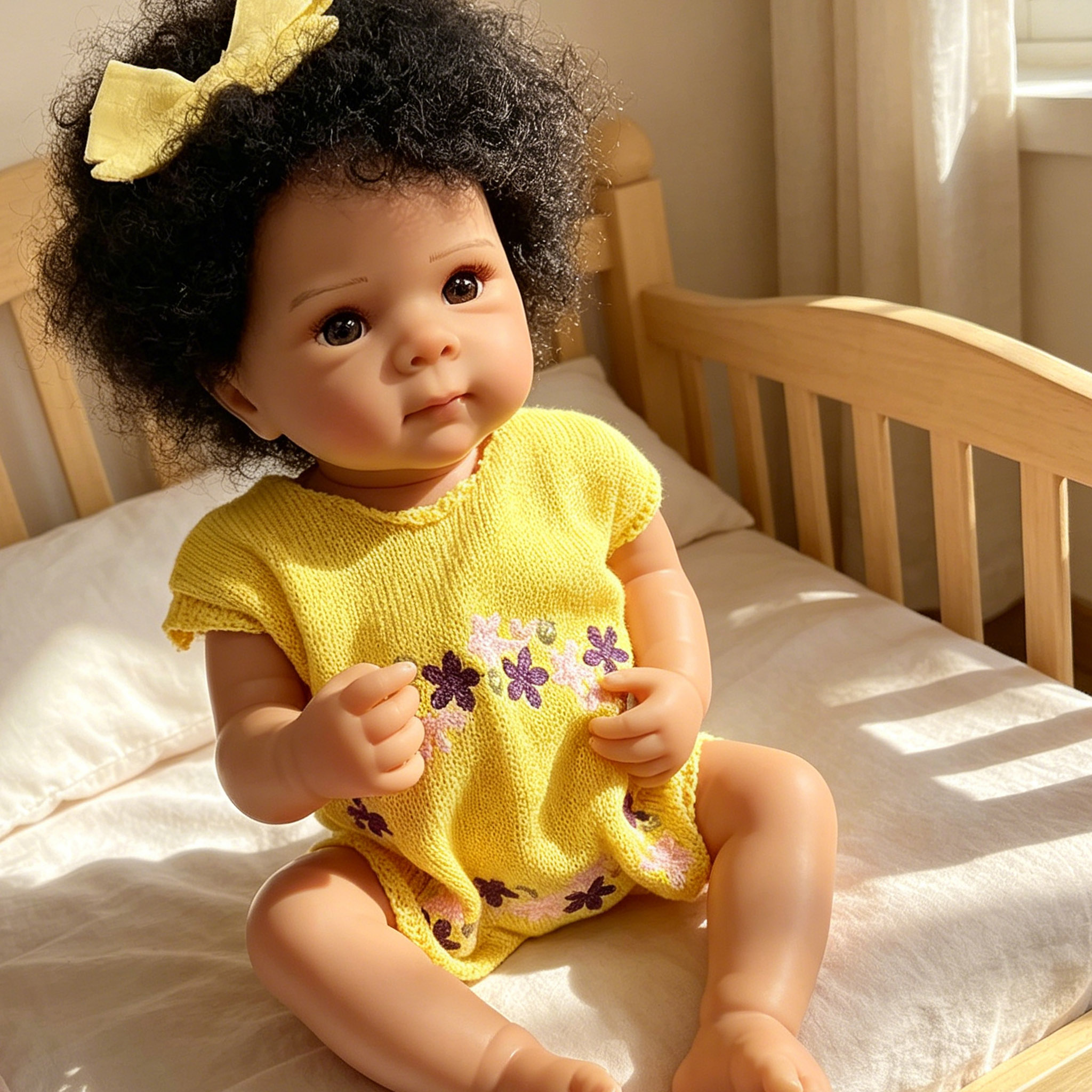 19inch Reborn Doll Dark Skin F - Baby Products For Curly Hair บทวิจารณ์และราคา
