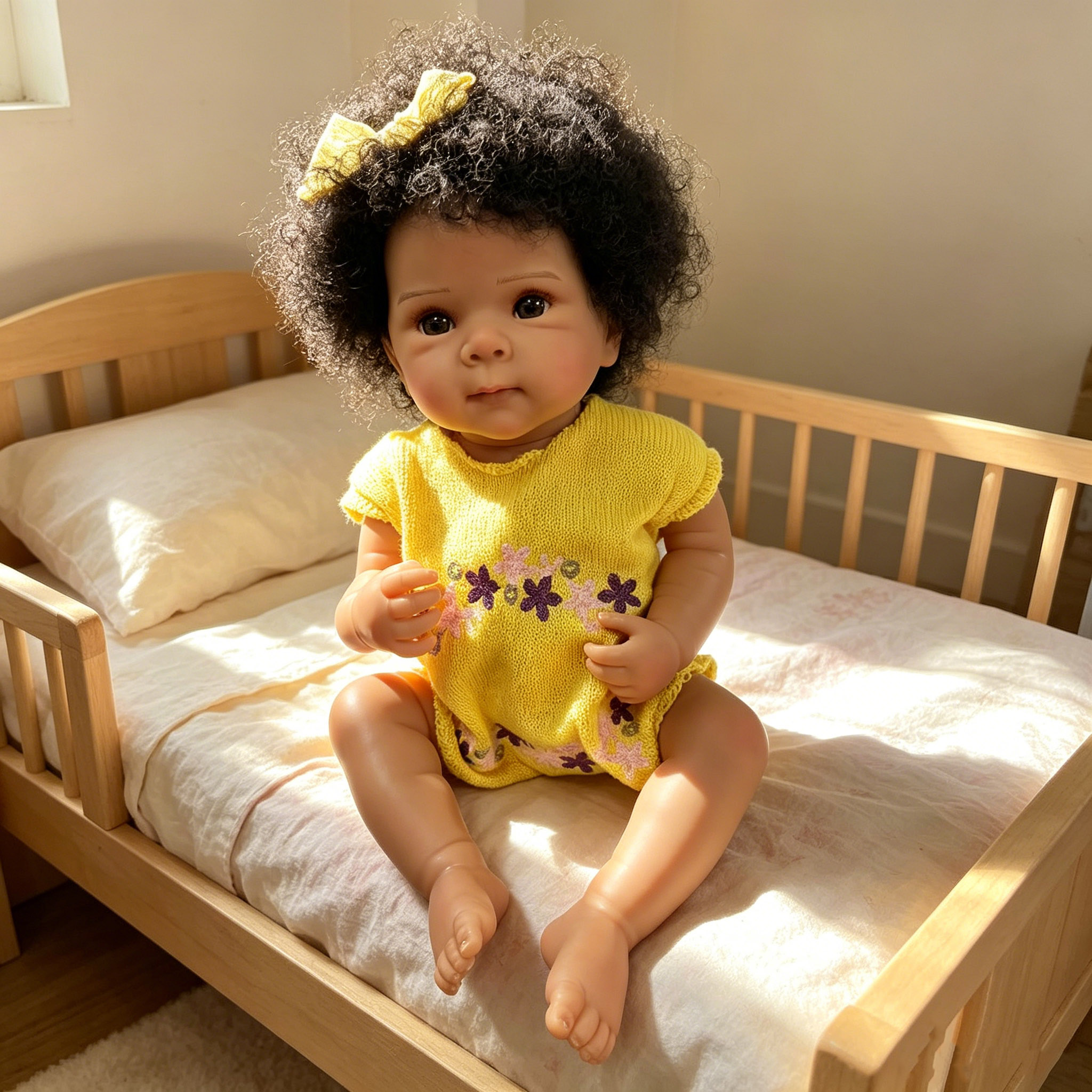 19inch Reborn Doll Dark Skin F - Baby Products For Curly Hair บทวิจารณ์และราคา