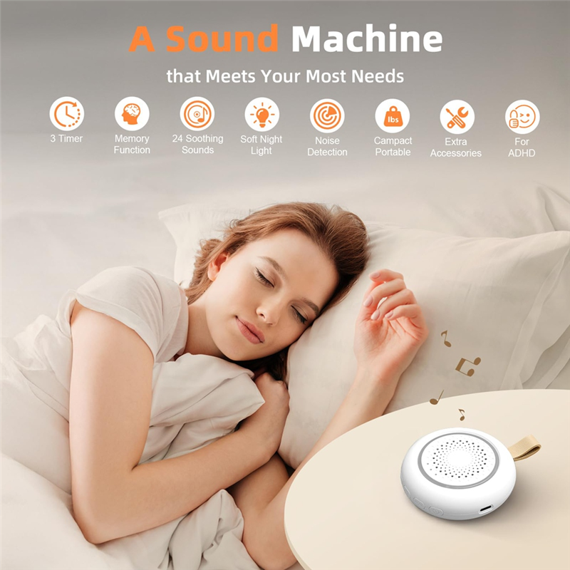 A38T-White Noise Sound Machine - White Noise Machine Baby บทวิจารณ์และราคา